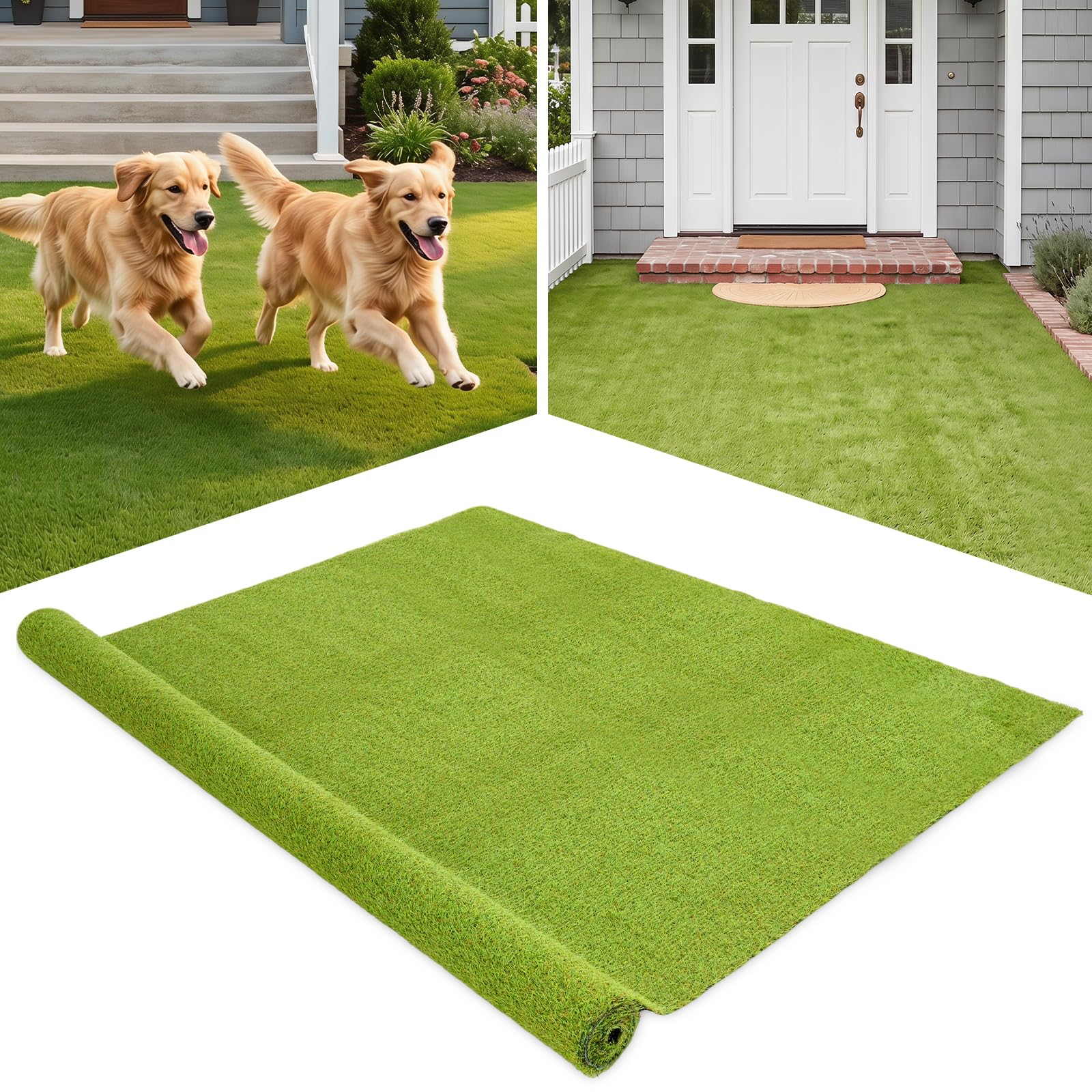 Tangkula 15 FT x 7 FT Artificial Turf Rug with 0.75" Pile Height